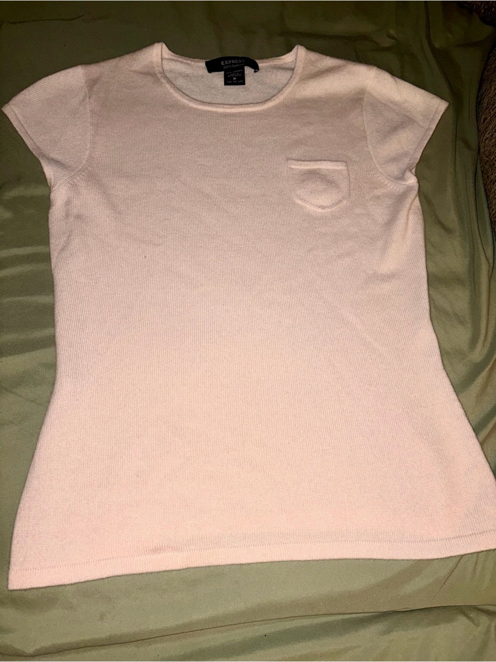 Express 100% Cashmere Pale Pink Tee
